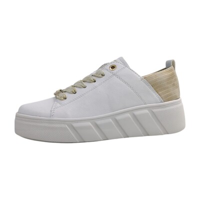 Rieker Rock/Alula/Alabama Damenschuhe Schnürschuhe Weiß Freizeit