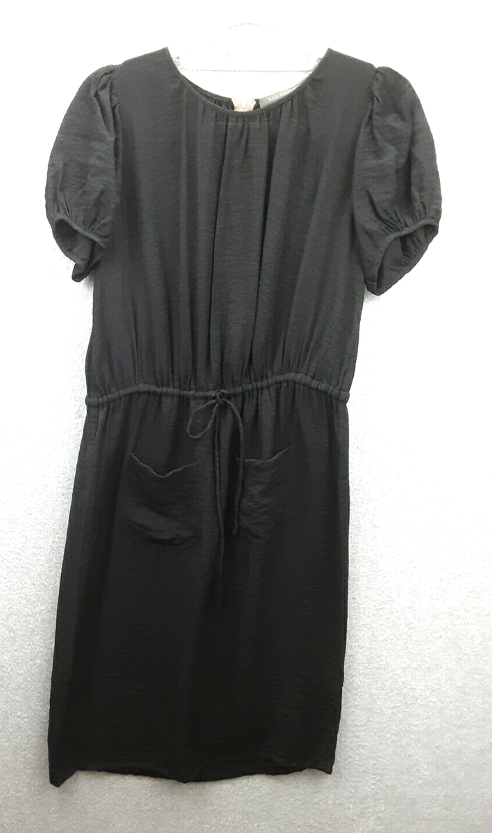 Kate Sylvester Size S Black Drawstring Waist Exposed Zipper Puff