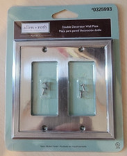 allen roth Market 2-Gang Double Decorator Wall Plate Satin Nickel Finish