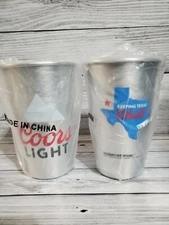 Cold Activated 16oz Coors Light Aluminum Cup Brand New 5in tall KEEPING TX CHILL