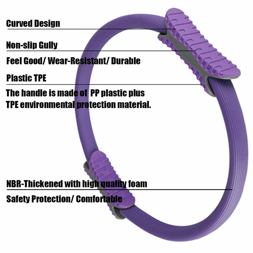 Anillo de Pilates Yoga Círculo Ejercicio Muscular Fitness Entrenador Corporal Herramienta de Estiramiento Mágico Foto 4 de 4