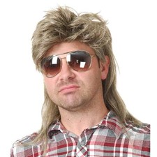 Mullet Wigs for Men 80s Costumes Fancy Party Accessory Cosplay Halloween Hair...