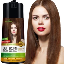 400 ML NATURAL INSTANT HAIR DYE FOR GRAY HAIR - LIGHT BROWN PPD FREE HAIR DYE
