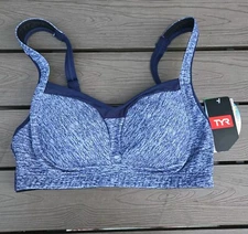TYR Women's Mantra Lily Top Grey Active Bra  Swim Top  Size M (8) NWT 