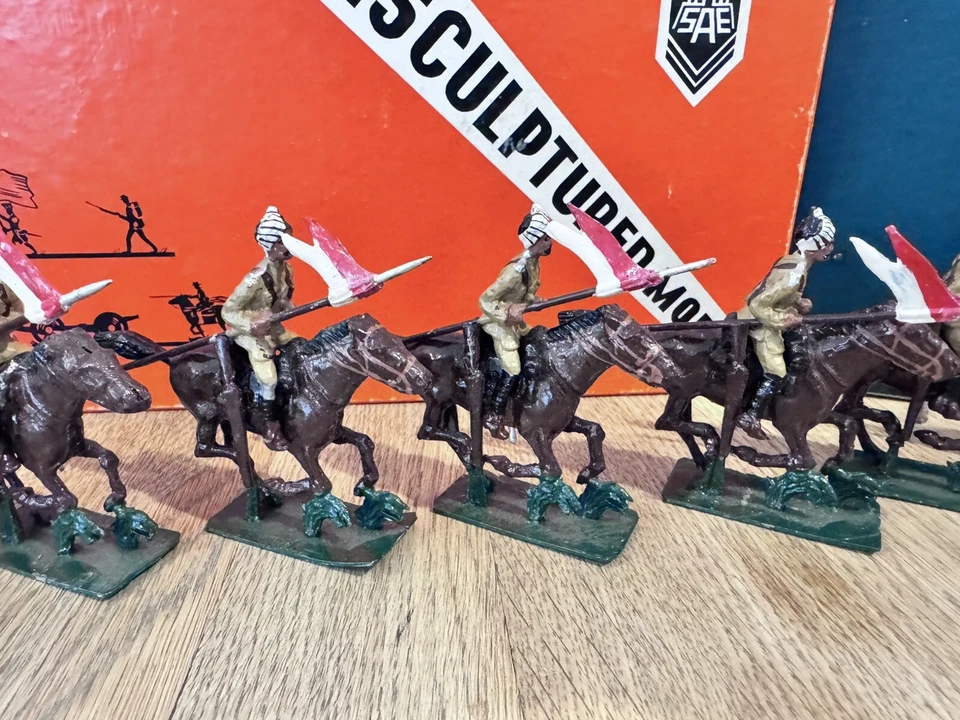 SAE: Raro juego en caja C3331 - Lanceros de Bengala, ejército indio. c1950s. 54mm Foto 3 de 4