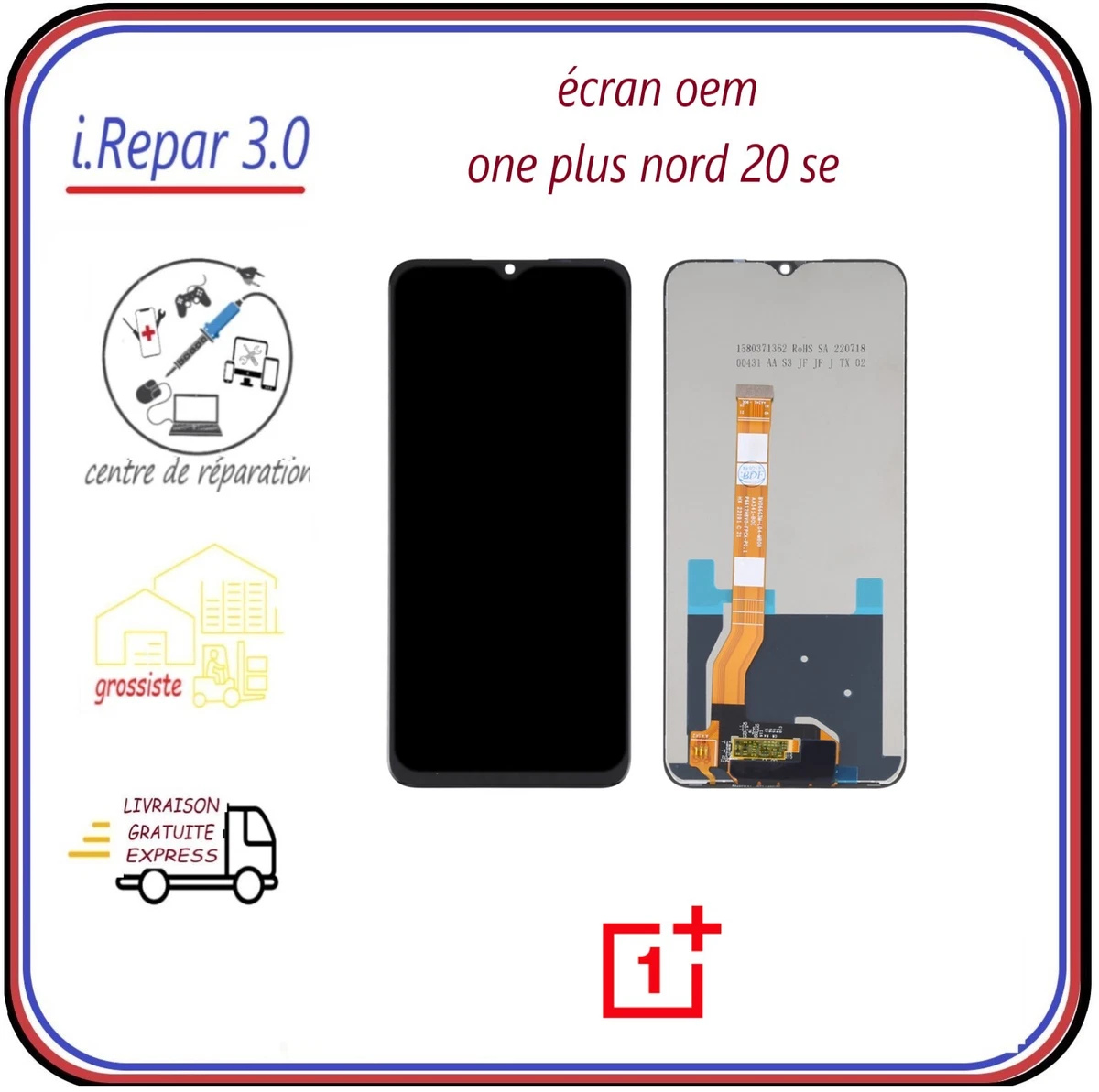 Écran LCD Complet OnePlus 6T Avec Outils Et Colle - Remplacement OLED/TFT, Neuf