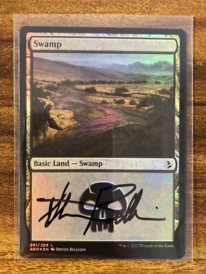 MTG✨Signed SWAMP FOIL Artist Proof✨Amonkhet MINT Basic Land 2017