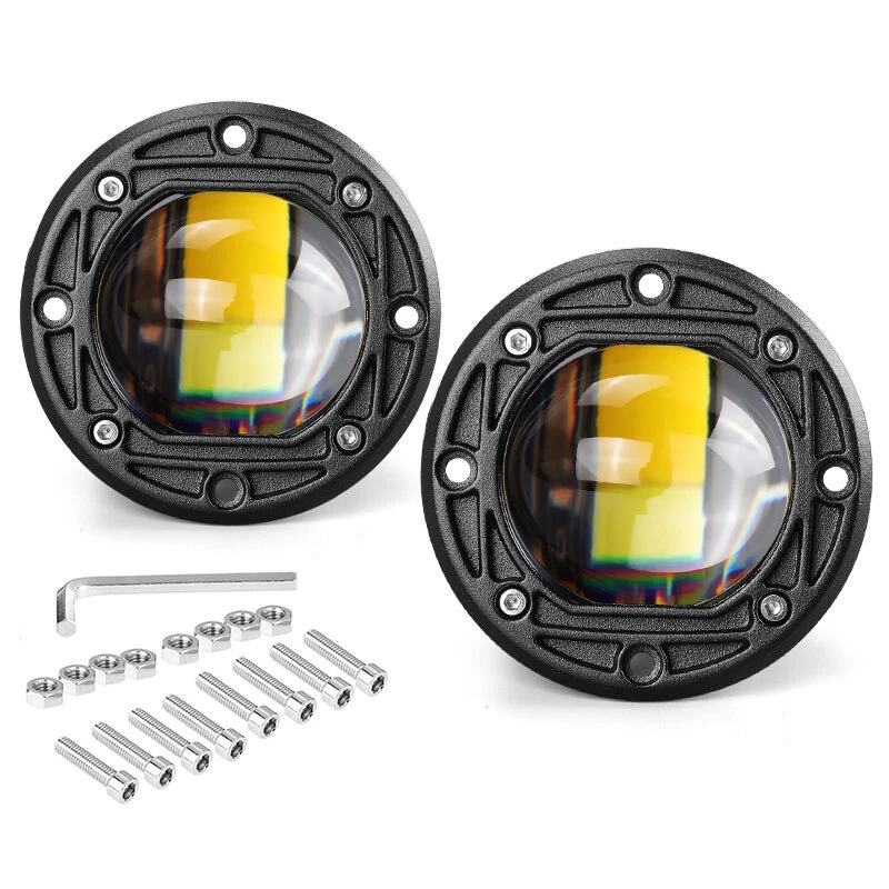 2x 3inch Flush Mount LED Work Light Bar Round Spot Pods Fog