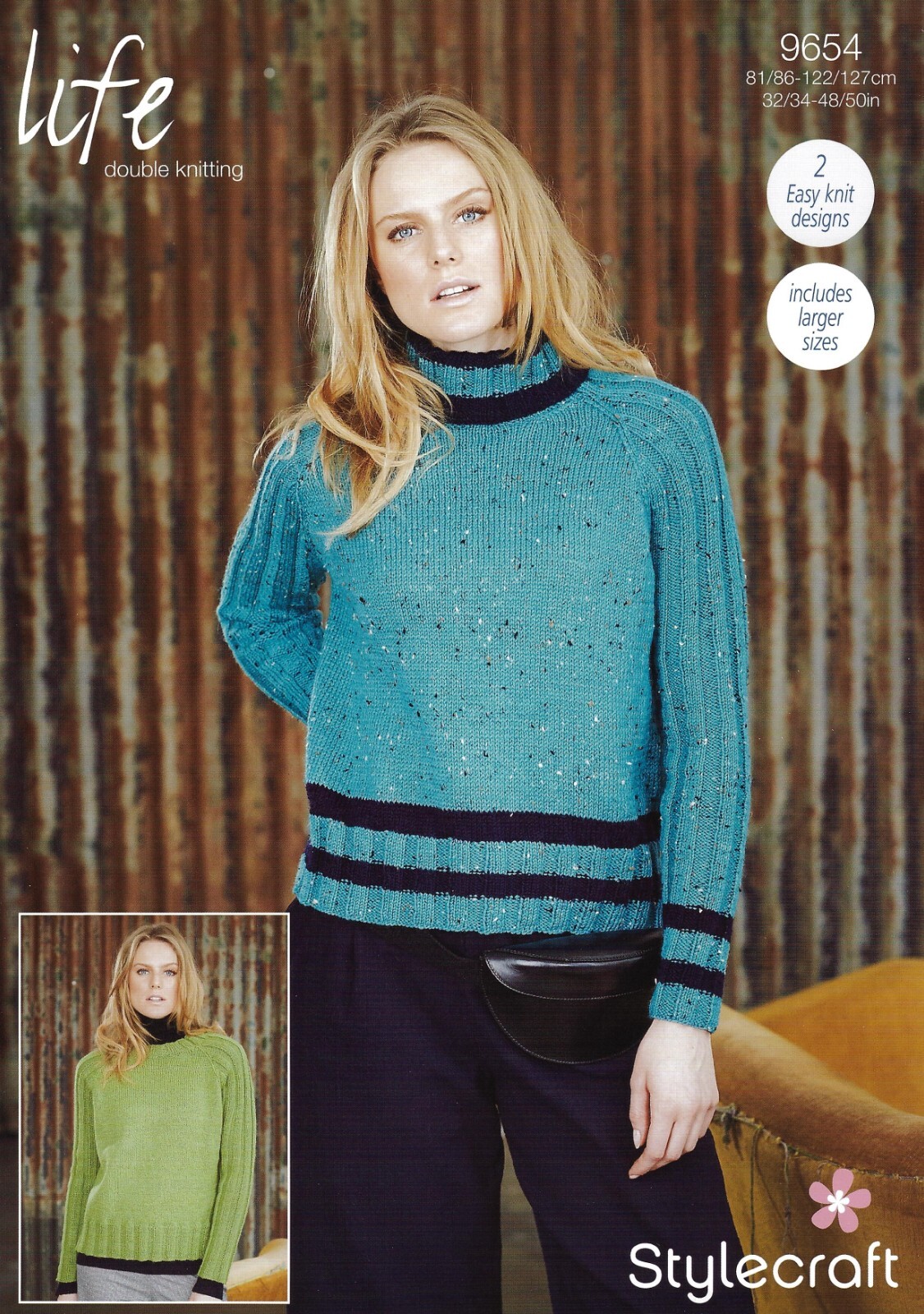 Stylecraft DK Knitting Pattern - 9654 Ladies Sweaters (2 Designs)