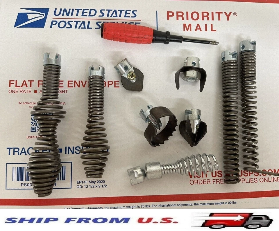 JQ_PARTS Fits Ridgid K-375 K-380 K-400 K-50 Drain Cleaning Machine Auger Bits-10pc