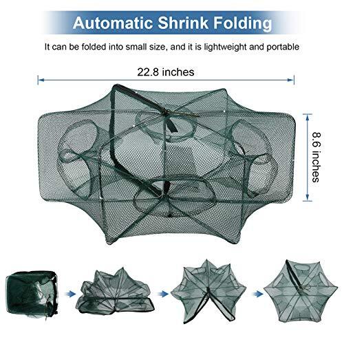 Folded Fishing Net Trap, Fish Shrimp Crab Baits Crayfish Minnow Trap, eBay