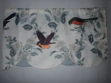 Spring Birds on Branches Rod Pocket Window Curtain Valance with Scalloped Edge
