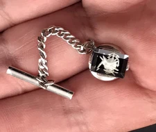 Hughes Aircraft Co Communication Satellite Silver Tone Pin Tie Tack 1/4" x 3/8"