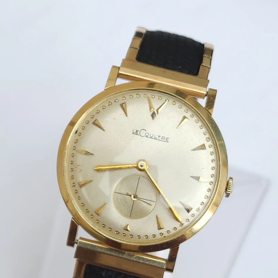 Reloj de cuerda vintage LeCOULTRE oro macizo 14k Cal 480/CW para hombre años 60 33 mm Foto 3 de 4