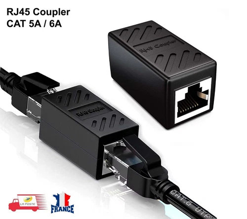 Coupleur RJ45 Ethernet Raccord Femelle LAN Connecteur Adaptateur Réseau Cat 6