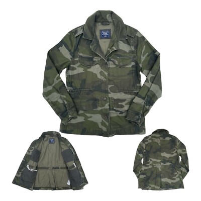  Vintage 90s ABERCROMBIE & FITCH Womens S Utility Jacket Military