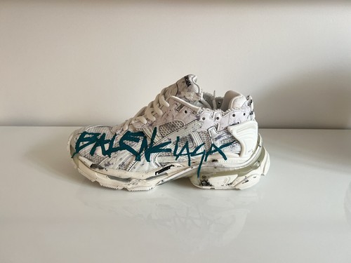 SNEAKERS RUNNER GRAFFITI DA UOMO IN BIANCO BLU 44 BOX SCATOLA
