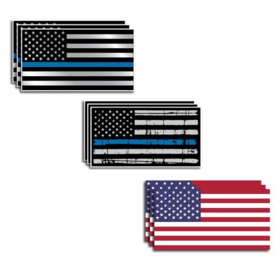 Creatrill Reflective Tattered Thin Blue Line Decal Matte Black - 3 Packs 3x5 In - Foto 6