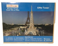 Creatology Wooden Puzzle 3D "Eiffel Tower" Ready To Finish 5.03  x 5.03  x 12.2  