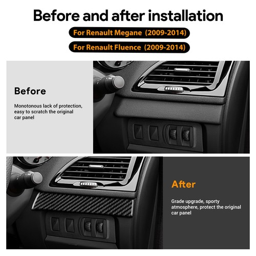 Carbon Fiber Dashboard Panel Trim Strip For Renault Megane Fluence 2009-2014 - Picture 2 of 8