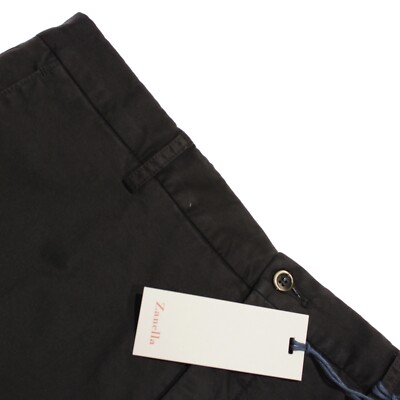 Zanella NWT Chinos / Casual Pants Size 34 US Noah In Solid Black Cotton Blend