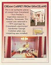Elvis Presley Personal Owned Used Cream Carpet from Graceland!