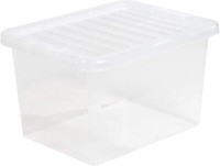 5 x Wham Crystal 25L Box & Lid Clear, 42.5 X 33 X 25.5 CM, Transparent (5 Pack)