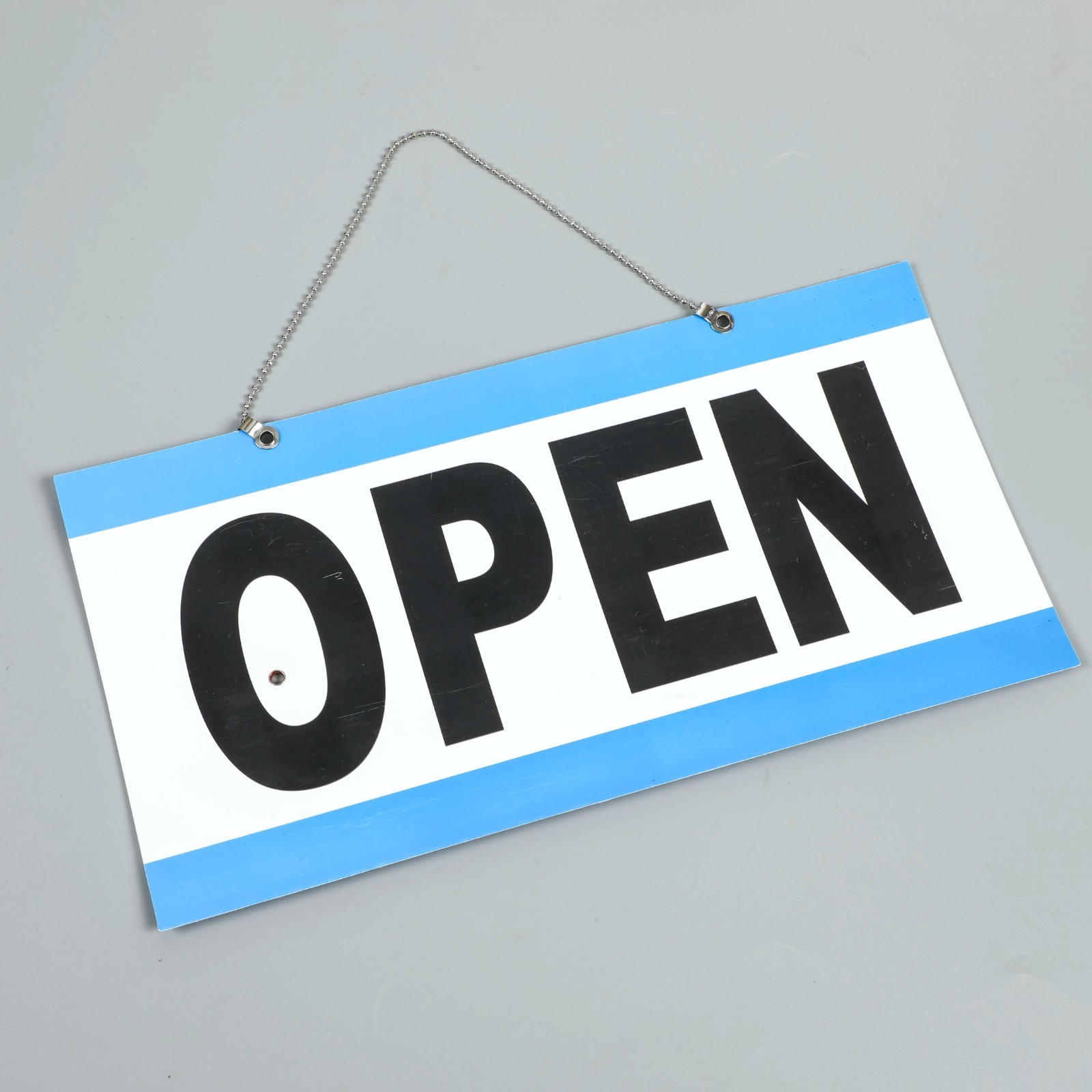 OPEN CLOSED Sign / WILL RETURN • CLOCK : Business Hours —Hanging 2-Sided