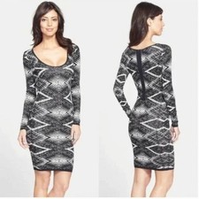Plenty by Tracy Reese Felicity Black & Ivory Body Con Geo Print Dress XL…