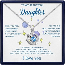 To My Daughter Necklace from Mom Dad Inspirational Daughter Christmas gift