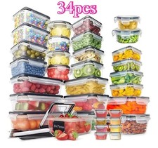 34x Freezer Fridge Box Holder Kitchen Organiser Cupboard Food Storage Container