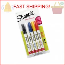 Sharpie Oil-Based Paint Markers, Fine Point, Assorted Colors, 5 Count - Great fo