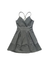 Charlotte Russe Crossover Pleated Striped Minidress