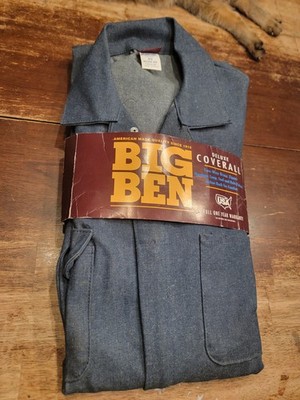 Vtg Big Ben USA made coveralls Sz 40R Denim New Old Stock Dead Stock 100% Cotton