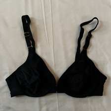 Black Vintage Warners 34B Front Clasping Bra With Metal Hardware