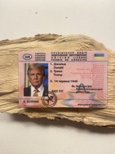 Donald Trump Ukrainian Novelty Driving Licence. US President Joke Licence