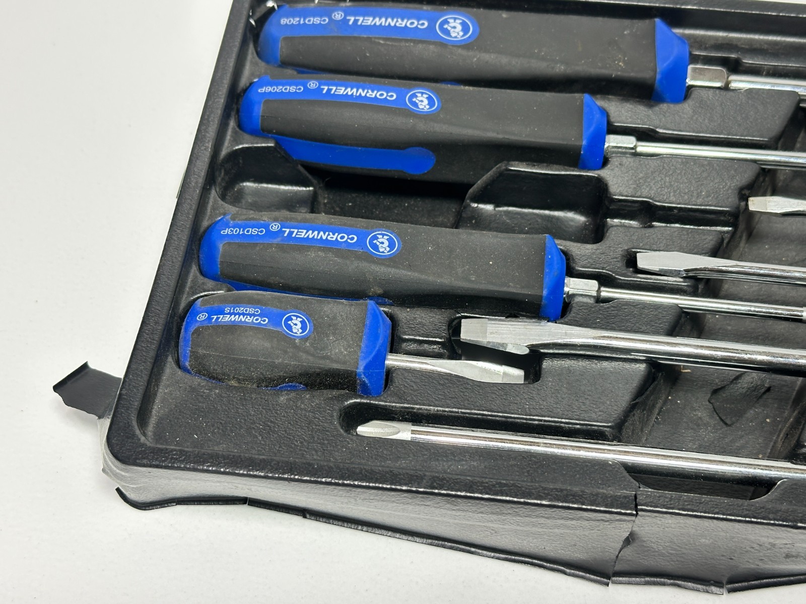 Cornwell Tools 9pc Blue Soft SQUARE Grip Screwdriver Phillips & Flathead Set