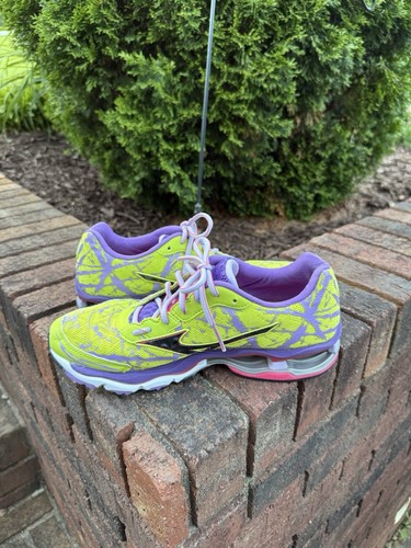 Mizuno Wave Creation 16 Shoes Yellow Purple Women’s 8.5 - Picture 4 of 12