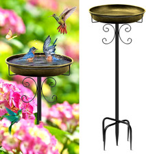 Yepper 35In Metal Bird Bath for Garden, Vintage Freestanding Birdbaths & Support