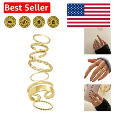 Dainty Gold Knuckle Rings Set - Vintage 7-Piece Stackable Collection for Women