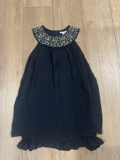 Alice + Olivia 100% Silk Beaded Neckline Cocktail Dress Black Gold From 2011