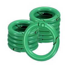 12-Pack Metal Spring O Rings, 5/8" Zinc Alloy Keyring Christmas Green
