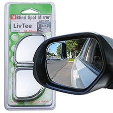 2PCS Blind Spot Mirror, HD Glass and ABS Housing Convex Wide Silver Stick Fan
