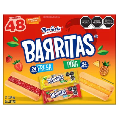 Marinela Strawberry and Pineapple Bars 48 pieces of 55g