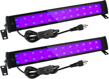 50W 1.4Ft UV-A LED Black Light Bars with 59in Plug Switch Stand 2 Pack 