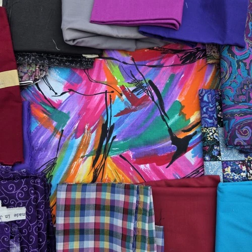 Fabric Lot Purple Jewel Tones Quilting Sewing Yardage Prints Solids 10.27 Lbs image 9