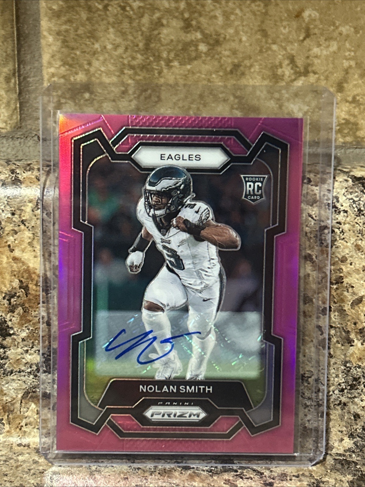 2023 Panini Prizm Rookies Pink Nolan Smith #382 Rookie Auto RC