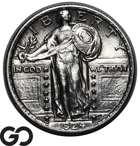 1924 Standing Liberty Quarter, FULL Head, Choice BU++/Near Gem FH