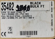 AlphaWire 35482 22 AWG 2 Pair 300V Xtra-Guard 3 PVC INS Foil Shield 1000'