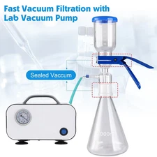 1000mL Lab Vacuum Filtration Flask Glass Filtration Device Kit Base Funnel Clamp